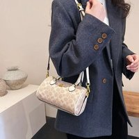 26 NEW Mini Vintage Boston Bag - Women's Quilted Pillow Shoulder Bag, Retro Monogram Crossbody Purse & Stylish Handheld Bag