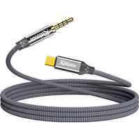 Riksoin Type-C to 3.5mm TRRS Audio Cable, AUX to USB-C, 5D Stereo, Ultra-Light, Durable, with Mic, for iPhone 17/16/15, Galaxy S
