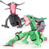 Shiny Rayquaza Plush Toys Stuffed Animal Game for Collectible Gift,Soft Plushies,Cute Cartoon Character Black 12 Inch