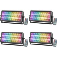 Yiflamefly 4Pcs 150W Wall Washer Lights 270-RGB LED&180-White LED Stage Lights Strobe DMX DJ Lights For Wedding Party Disco Bar KTV Show