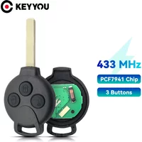 KEYYOU for Mercedes Benz Smart 451 2007 2008 2009 2010 2011 2012 2013 ID46 PCF7941 433Mhz With Battery Car Remote Key