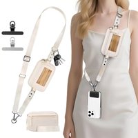 Adjustable Phone Strap with Zippered Pouch Fashion Mobile Phone Lanyard Crossbody with Wallet Phone Sleeve Accessories Pendant