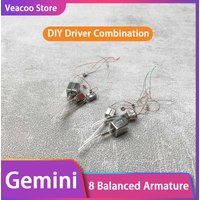 Gemini In Ear IEM HIFI Earphones Knowles Sonion Hybrid 8 Balanced Armature DIY Driver Combination