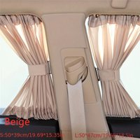 2pcs Universal Foldable Car Sun Shades Side Window Curtains UV Protection Black Pure Cloth Sun Visor Blinds for Car Styling