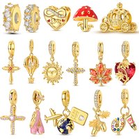 Charms Plata 925 Gold Theme Golden Tree of Life Charms Bead Fit 3mm Bracelet For Women DIY Pendants Luxury Jewelry Gift Hot Sale