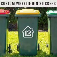 3Pcs Wheelie Bin Vinyl Stickers Personalized Number Container Stickers Removable Custom Street House Outdoor Trash Stickers