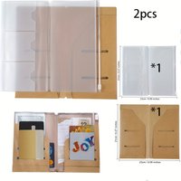 2 Pcs/Folder Zipper PVC Protective Storage Bag Traveler Diary Accessory Supplementary Pack For Standard Size Traveler Notebook
