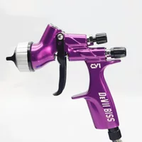 CV1 Purple Blue HVLP Spray Gun - 1.3mm Stainless Steel Nozzle with 600cc Capacity for Water-Based Paint and Automotive Varnish