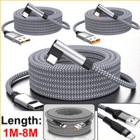 NEW 2026 5m 8M PD 60W 6A USB-A TYPEC Micro straight Elbow DATA 480M Fast Charge Charging Cable For Mobile Phone VR CCTV Camera