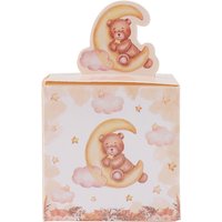 24pcs Brown Teddy Bear Square Candy Box Baby Shower Gift Boxes for Birthday Party Favors Packaging Bags Supplies