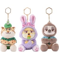 Original Disney Zootopia 2 Nick Wilde Judy Hopps Chief Bogo Benjamin Clawhauser Flash Keychain Plush Toys