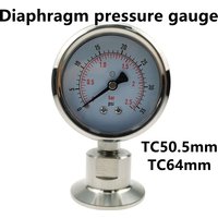 SS316L stainless steel diaphragm pressure gauge TC50.5mm/64mm bar/psi and psi/mpa