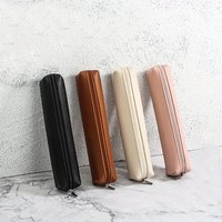 1pc Mini Makeup Pencil Case Bag, Makeup Bag, Eyebrow Brush Pencil Case, Premium Faux Leather Pencil Case