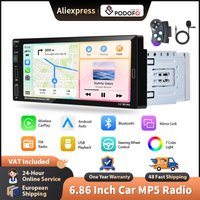 Podofo Universelles Auto-MP5-Radio Kabelgebundenes Carplay Android Auto MP5 Multimedia-Player BT FM 1din Autoradio Head Unit SWC Auto-Intelligentes System Multimedia-Stereo EQ Mirrorlink HD