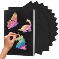 30/50pcs Black Scratch Paper Colorful Visual Effect Scraping Wax Paper DIY Painting Art Creative Drawing Supplies XJM