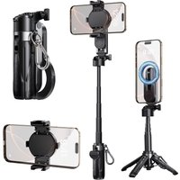 4-in-1 Magnetic Selfie Stick Tripod-Extendable Phone Stand with Detachable Wireless Remote,for Photography,Live Streaming,Travel