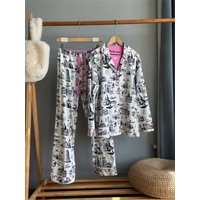 Warm Thick Cartoon Long Sleeve Pants Pajamas Ladies Homewear Month Clothes Autumn Winter Women PJS Cotton Ground Wool Sleepwear