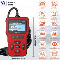OBD2 Scanner OBDII CAN Code Reader Read Erase DTC Live Data I/M O2 Test Freeze Frame Vehicle Info Diagnostic OBDII Standard Cars