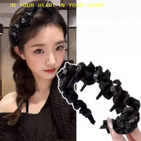 【X】Elegant Temperament Rhinestone Design Hairband For Women Daily Wear Headwear Non-slip Wash Face Headband Hair Accessories
