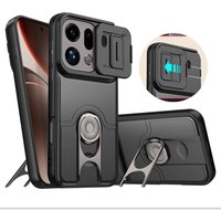 Shockproof Stand For OPPO Find X9 Funda Armor Case for oppo find x9 pro Holder Ring Slide Lens Protect TPU+PC Coque