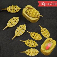 10pcs/set Carp Fishing Method Feeder Inline Bait Holder Mold Set Groundbait Tackle Accessories for Carp Fishing Tools
