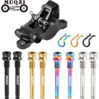 MUQZI 2pcs Titanium Bolts Bicycle Disc Brakes Caliper Lightweight Mounting Screws Road MTB Disc Brake Pad Bolts with Fixing Clip