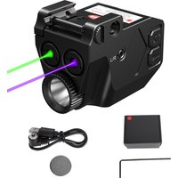 1075 Modes Purple & Green Laser Flashlight Combo with Magnetic USB Charging & 20mm Rail Mount.