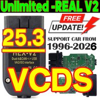 Popular REAL V2 HEX V2 Interface VAG COM Update 25.3 FOR VW For AUDI Skoda Seat Multi-Language Car Autocom Diagnostics VCDS Tool