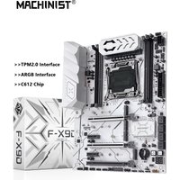 New Product MACHINIST F-X9D X99 Motherboard Support ARGB TPM2.0 DDR4 RAM LGA2011-3 CPU C612 Chip Four Channels White Armored