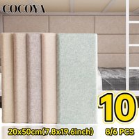 Linen Fabric Foam Upholstered Peel and Stick Wall Stickers Anti-Collision Self Adhesive Wall Panel for Kids Headboard Wall Decor