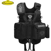 Daiseanuo Men Professional Multi-functional Life Fishing Vest Outdoor Sports Fishing Tackle Fly Swimming Adjustable Buoyant Vest