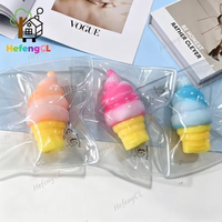 Gradient Ice Cream Squishy Toy Soft TPR Squeeze Fidget Toy Stress Relief Cute Food Decompression Kids Gift