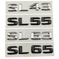 3D Glossy Black Silver ABS Emblem For Mercedes AMG SL R230 R129 R231 SL43 SL55 SL63 SL65 Emblem Side Rear Badge Nameplate Logo