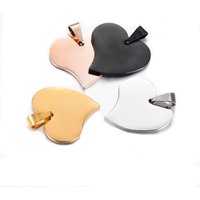 5Pcs Heart Tags Stainless Steel Mirror Polished Love Charm Pendant for Bracelet Necklace DIY Jewelry Making Charms