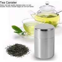 Hot Sale Double Lid Tea Tin 400ml/550ml Stainless Steel Canister Moisture-proof Airtight Tea Can with Inner Lid Tea Caddy Tin