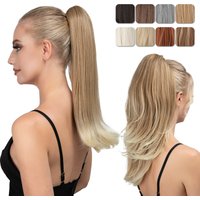Pince à griffe synthétique en queue de cheval Extensions de cheveux postiche longue soyeuse droite fausse queue de cochon Blonde avec bande élastique queue de cheval