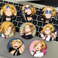 1pc Anime Denki Kaminari Cartoon Cartoon Style Badge Brooches On Backpack Decoration Round Enamel Pins For Accessorys