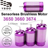 YSIDO 1/8 1/10 RC Brushless Motor 3650 3660 3674 Sensorless 3.175/5.0mm Shaft for RC Off-Road Buggy WLtoys HSP Tamiya Traxxas