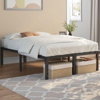 Double Bed Frame 4ft6 Metal Platform Bed with 32.5 cm Underbed Storage Space, Suit for 135x190cm Mattress No Noise Black