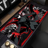 Gaming Mouse Pad, Large Desk Mat, Anti-slip, Stitched Edges, Persona 5 Joker Anime Print, Keyboard Pad for Gamer Home Office
