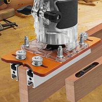 Dual-Purpose Wood Router Slotting Bracket And Guide Base - Hidden Fasteners for Furniture Construction Discreet Connector System