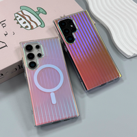 New laser gradient magnetic transparent protective case, suitable for Samsung Galaxy S25Ultra, S26Plus, S24FE, S23 phone cases