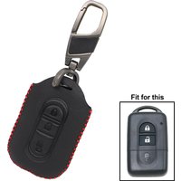 For Nissan X-Trail Rogue Qashqai Tiida Pulsar Micra Pathfinder Navara NV200 Car Remote Key Cover PU Leather Fob Case W/ Keychain