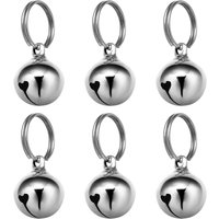 6pcs 16MM Cat Dog Bell For Cat Bells Pendant Bells Copper Bell Accessory multiuse Pet Pendan with Key Rings pet cat puppy decor