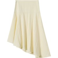 YENKYE Commuting Style Pleated Design Asymmetric Skirt Women A Line Flowy Office Vacation Midi Skirt Summer Bottom