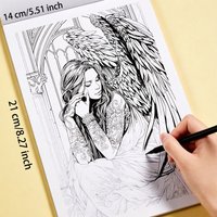 One Adult Decompression Hand Drawn Graffiti Book, Forest Elf Fairy Coloring Book, Art Drawing Line Imitation Book, 24 Patterns