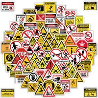 103 Pcs Warning Sign Stickers - Waterproof DIY Decor for Laptop Luggage Phone Case Sticker Story Store