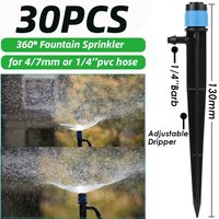 Adjustable 360° Sprinkler Nozzles for Garden and Greenhouse Watering 4/7mm Hose Connectors and Irrigation Accessories