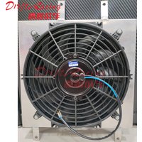 1set Aluminum radiator shroud + 12V 80W/120W 12inch fan for Honda Civic