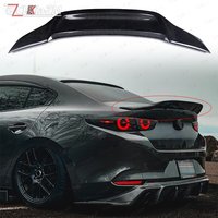 For 2020 2021 2022 2023 Mazda 3 Sedan Car Rear Trunk Real Carbon Fiber Spoiler Wing Lid Rear Tail Lip kit Glossy Black R Style